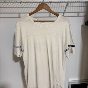 Saint Laurent Cream T-Shirt with blue Stripes